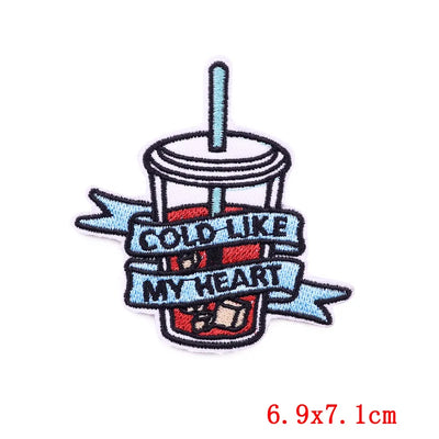 🍼 Drink Bottle & Cup Patch — Cartoon Iron-On Embroidery