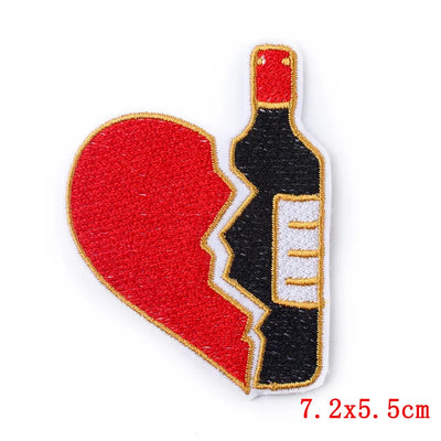 🍼 Drink Bottle & Cup Patch — Cartoon Iron-On Embroidery