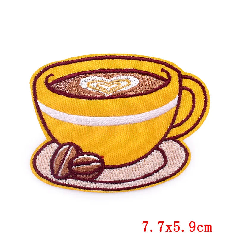 🍼 Drink Bottle & Cup Patch — Cartoon Iron-On Embroidery