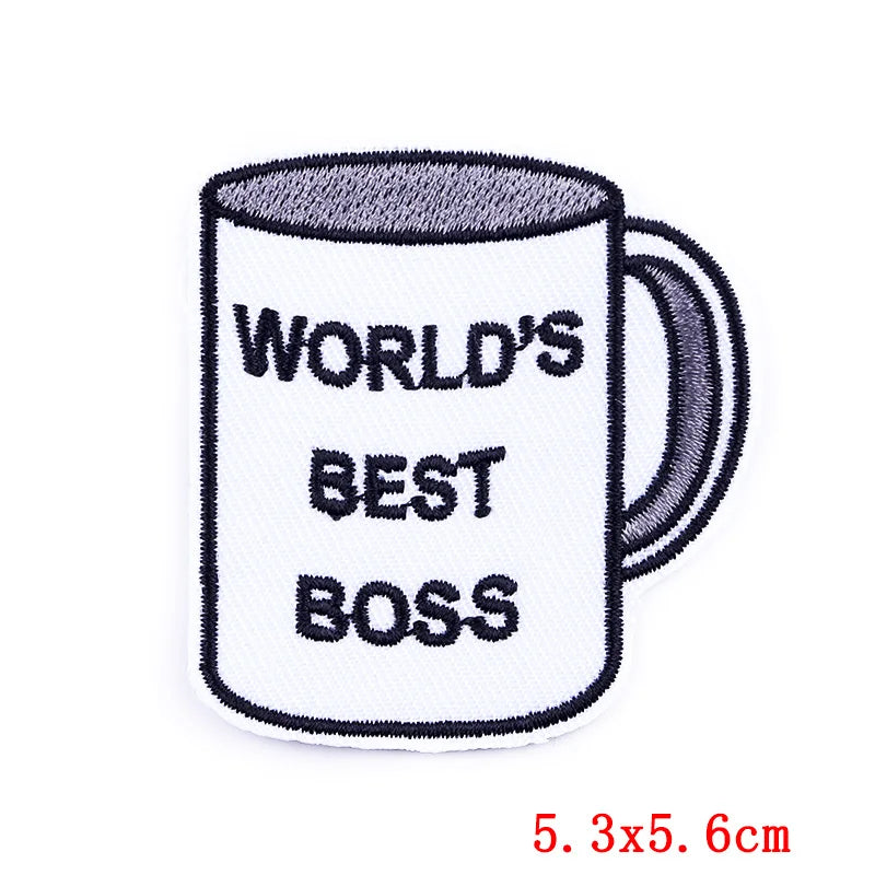🍼 Drink Bottle & Cup Patch — Cartoon Iron-On Embroidery