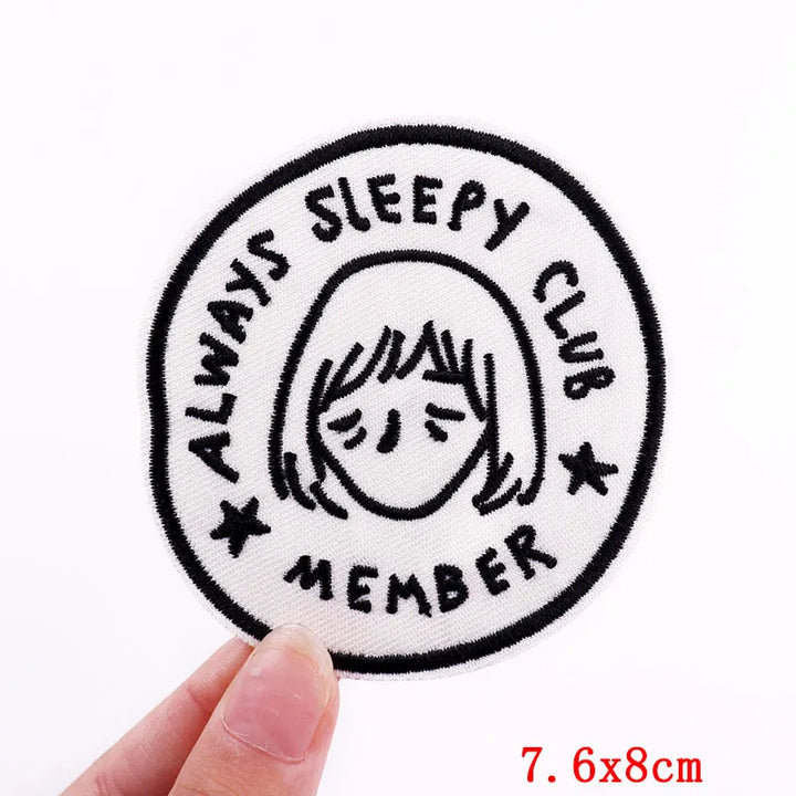 Coffee &amp; Quote Patch — Iron-On Embroidered - Style 