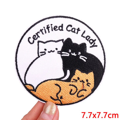 🦖 Funny Animal Patch — Cat, Frog, Dino & Duck Iron-On