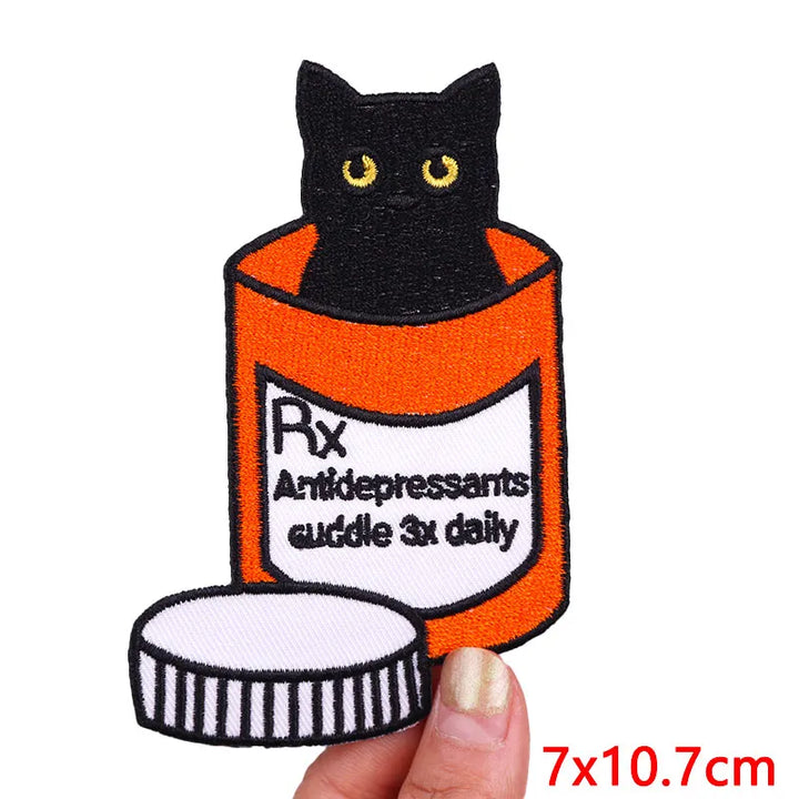 Funny Animal Patch — Cat, Frog, Dino &amp; Duck Iron-On - Style 