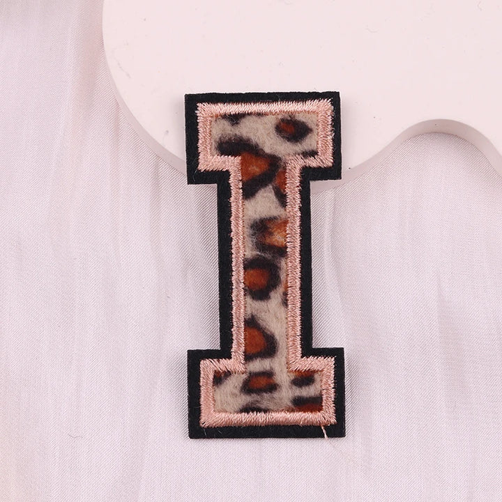 Leopard Varsity Letter Patch — Iron-On A–Z Initial - I