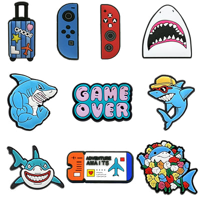 👟10PCS Shoe Charms Set – Themed PVC Decorations for Crocs, Sandals, Bags & More