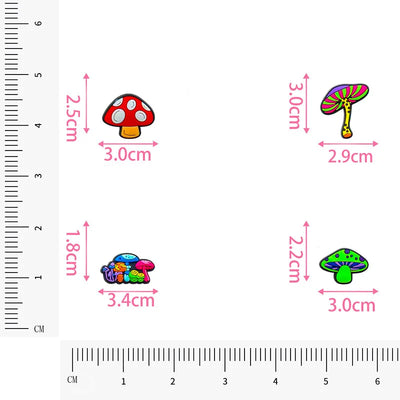 🍄20pcs Mushroom Shoe Charms – Colorful PVC Decorations for Clogs, Sandals & Bubble Slides