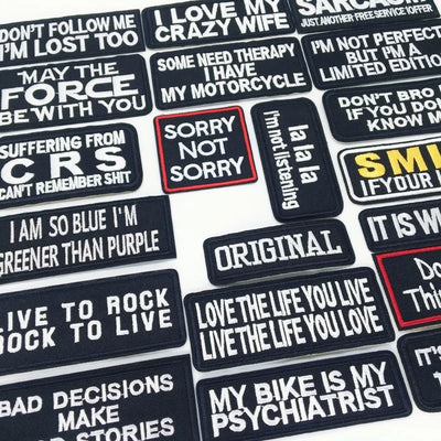 🧵20pcs Text Embroidered Patches – Funny Iron-On Quotes for Jackets, Jeans, Backpacks & More