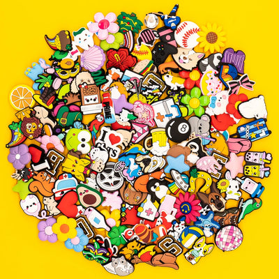 🌈20/50/100pcs Kawaii Shoe Charms – Random Cartoon Animals & Cute Icons for Crocs, Clogs & Bags