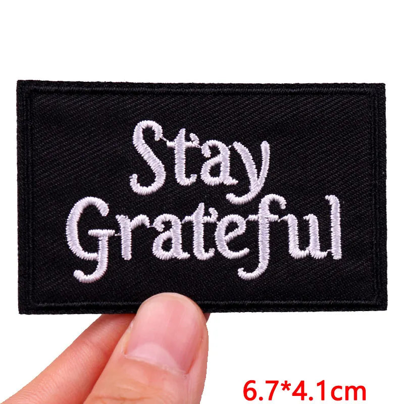 🧷 Bold Quote & Letter Patch — Cartoon Iron-On