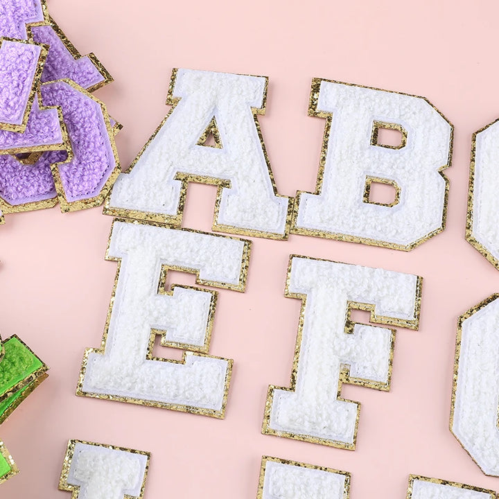 A-Z Letter Patches for Clothing Large Pink Towel Embroidery Patches on Clothes Stickers Appliques DIY Craft Accessories Size:8CM