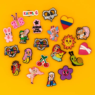 🌈50pcs Karol G Shoe Charms – Mermaids, Hearts, Butterflies & “Mañana Será Bonito” Icons for Clogs