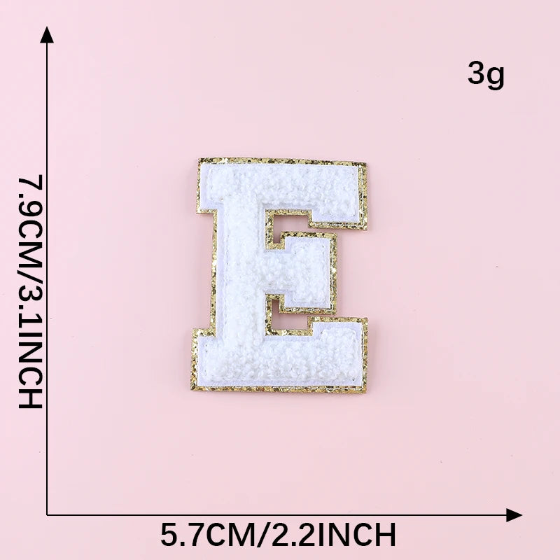 A-Z Letter Patches for Clothing Large Pink Towel Embroidery Patches on Clothes Stickers Appliques DIY Craft Accessories Size:8CM