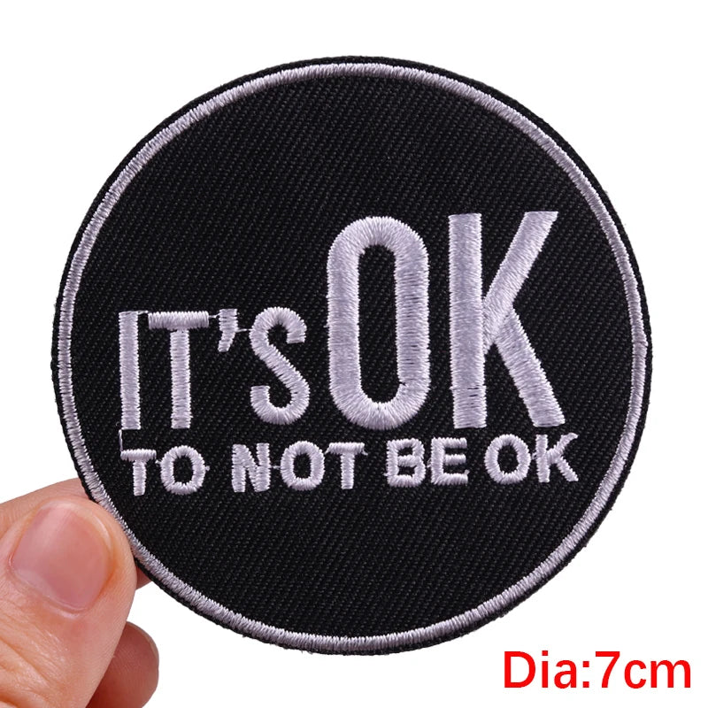 🧷 Bold Quote & Letter Patch — Cartoon Iron-On