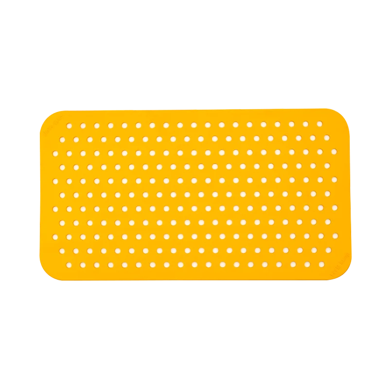 Yellow Rectangular shoe charms Display Board on a white background