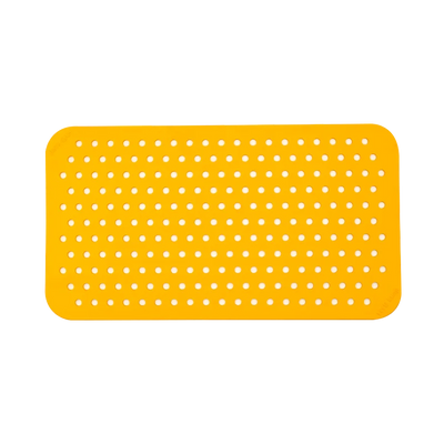 Yellow Rectangular shoe charms Display Board on a white background