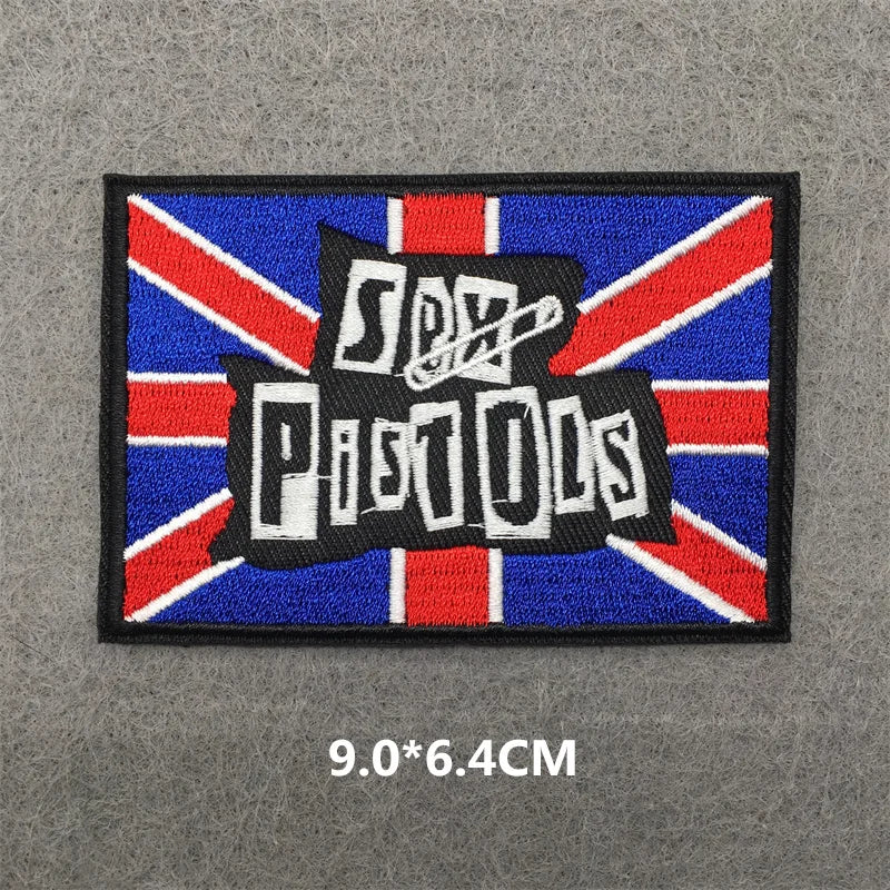 Patch with 'Sex Pistols' design on a Union Jack background
