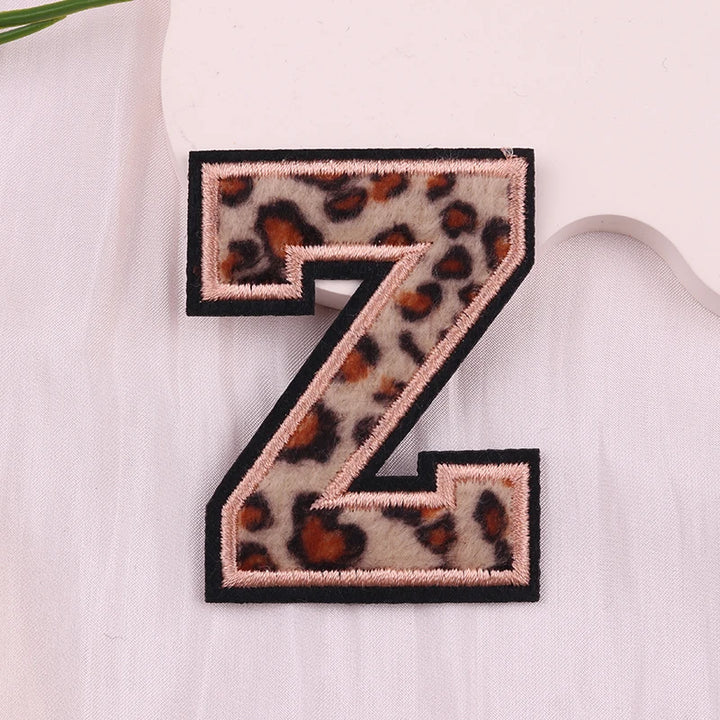 Leopard Varsity Letter Patch — Iron-On A–Z Initial - Z
