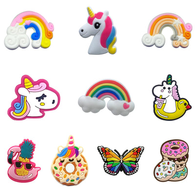 👟10PCS Shoe Charms Set – Themed PVC Decorations for Crocs, Sandals, Bags & More
