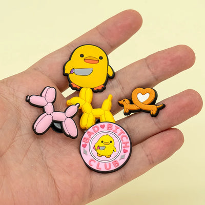 🦆50pcs Animal Shoe Charms – Cute Cats, Dogs, Ducks & More for Crocs, Sandals & Clogs