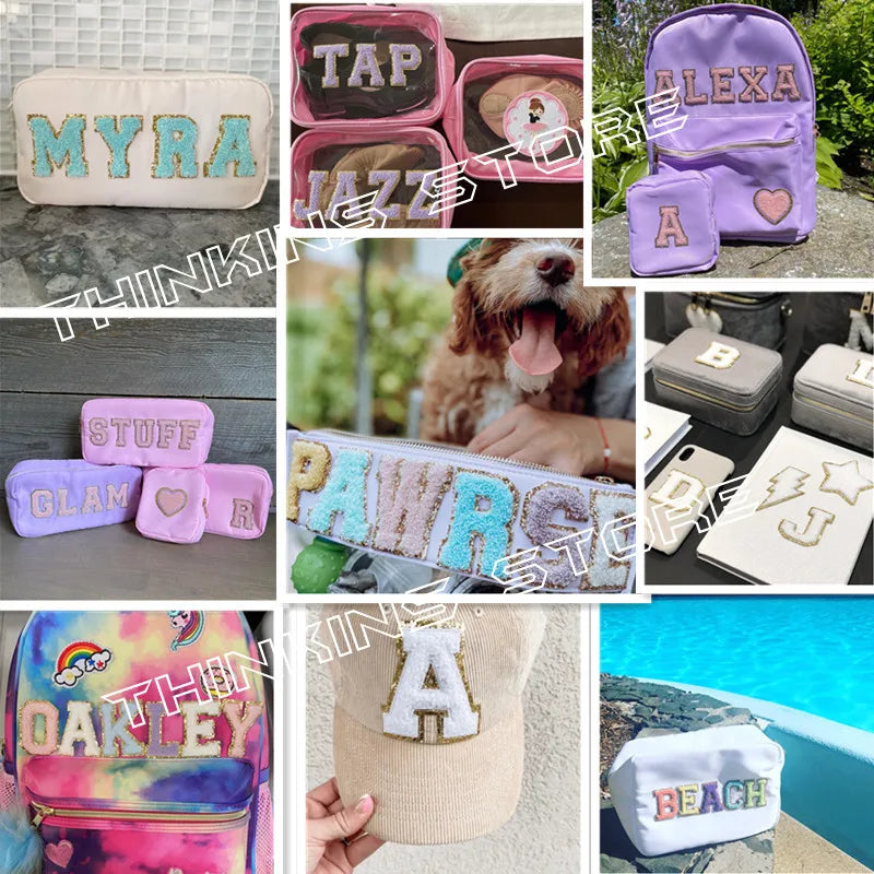 A-Z Letter Patches for Clothing Large Pink Towel Embroidery Patches on Clothes Stickers Appliques DIY Craft Accessories Size:8CM