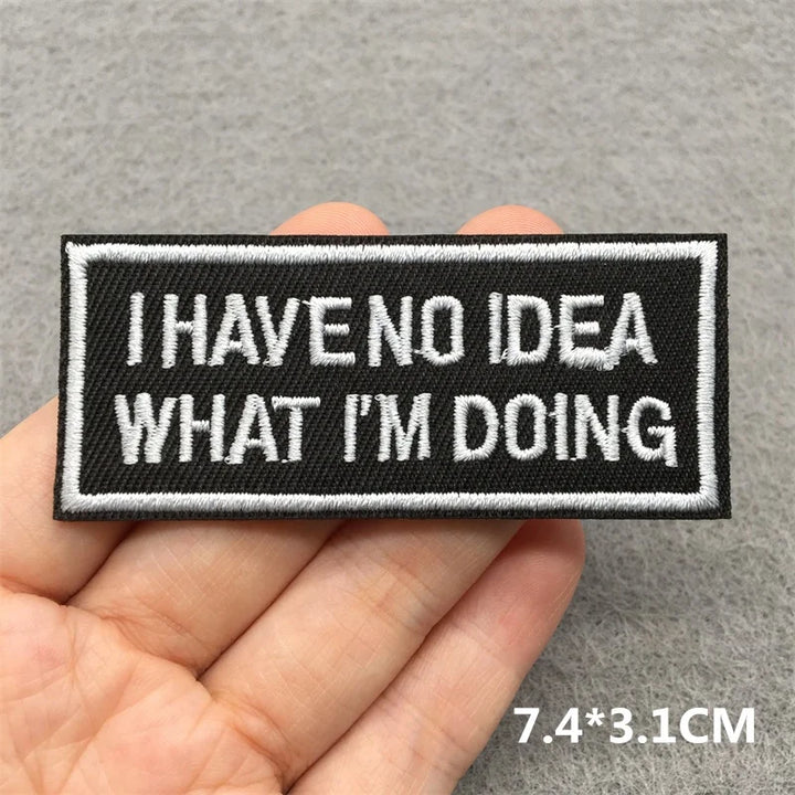 Embroidered patch with text &