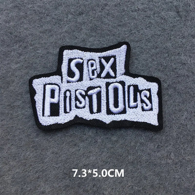 Sex Pistols patch on a gray background