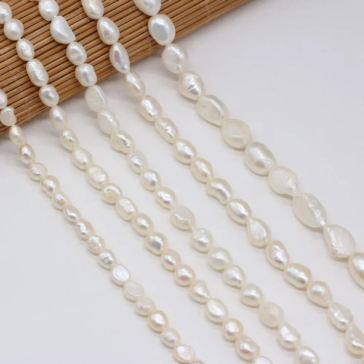 Natural Freshwater Pearl Beads — Irregular Nugget Strand (DIY)