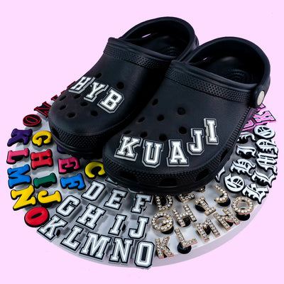🔡26PCS Alphabet Shoe Charms – A–Z Letter Pins in LED, PVC & Metal for Clogs & More
