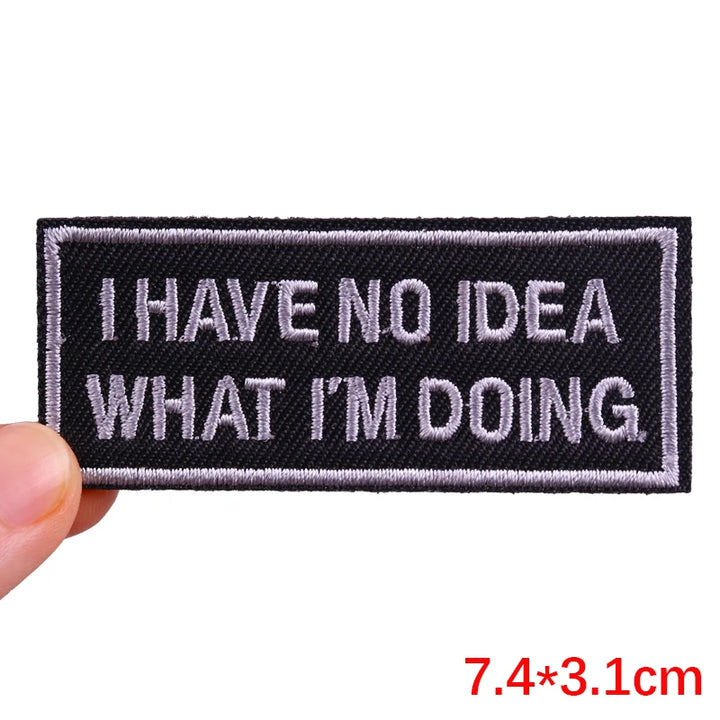 Embroidered patch with text &