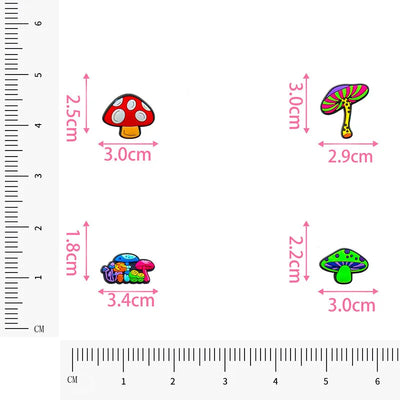🍄20pcs Mushroom Shoe Charms – Colorful PVC Decorations for Clogs, Sandals & Bubble Slides