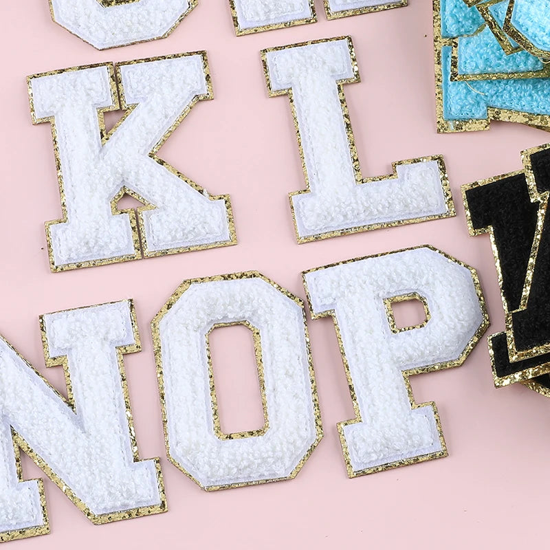 A-Z Letter Patches for Clothing Large Pink Towel Embroidery Patches on Clothes Stickers Appliques DIY Craft Accessories Size:8CM