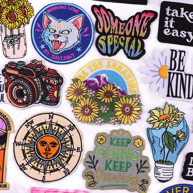 🐱 Cat & Quote Iron-On Patches – Fun, Feminist & Floral Designs