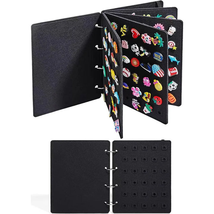 Felt Pin &amp; Patch Display Storage Book on a white background 