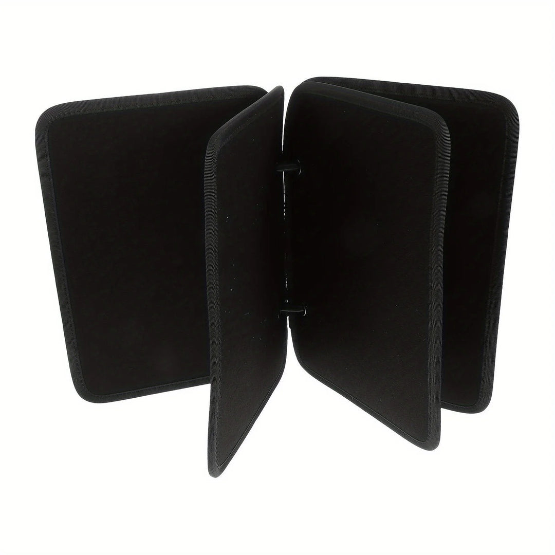 Black Patch Display Book open on a white background