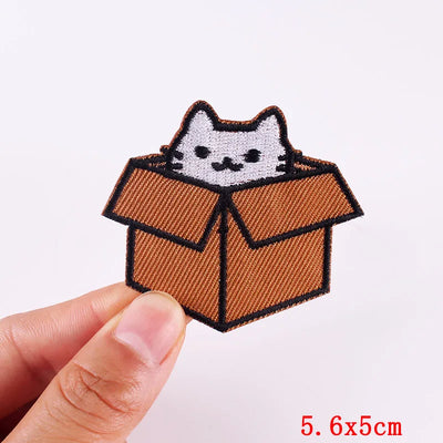 🦖 Funny Animal Patch — Cat, Frog, Dino & Duck Iron-On