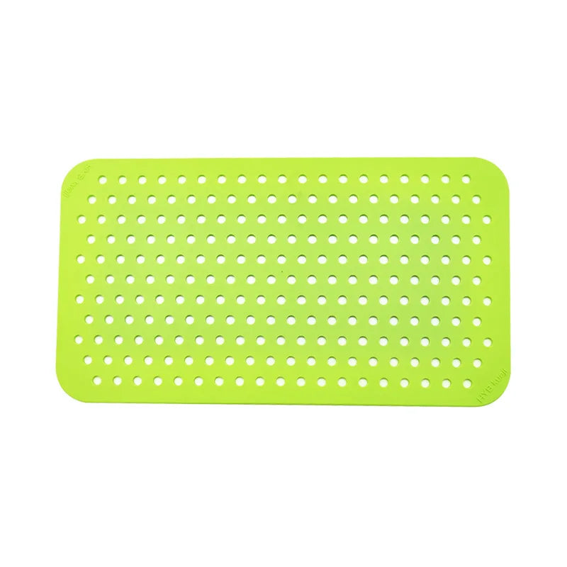 Green Rectangular shoe charms Display Board on a white background