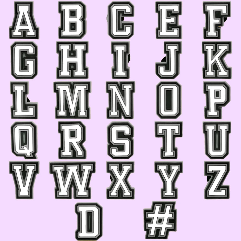 🔡26PCS Alphabet Shoe Charms – A–Z Letter Pins in LED, PVC & Metal for Clogs & More