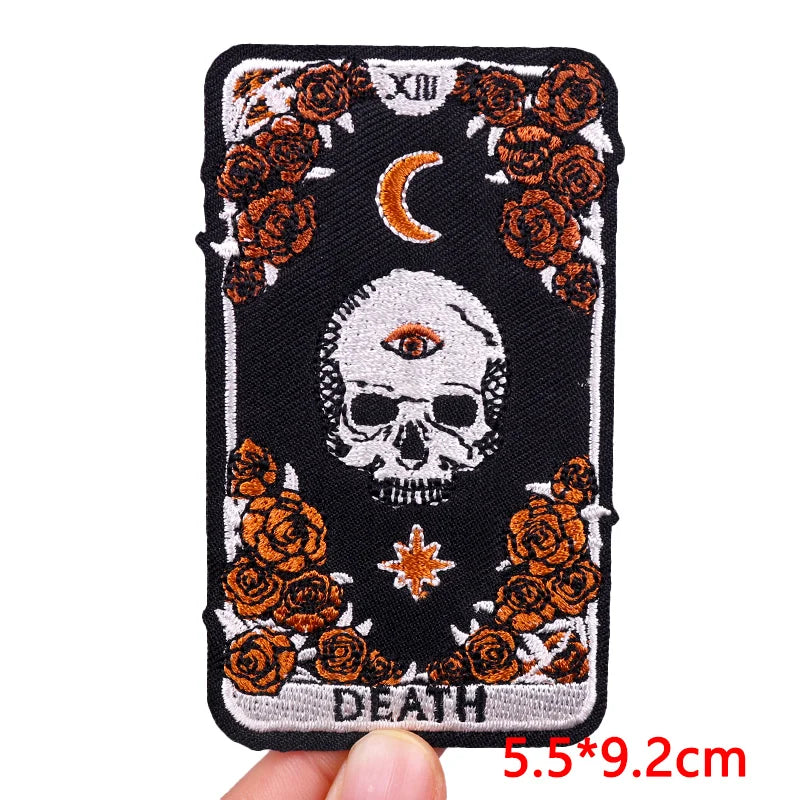 🃏 Tarot Cat Patch — Funny Iron-On Embroidered Badge