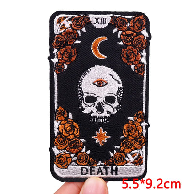 🃏 Tarot Cat Patch — Funny Iron-On Embroidered Badge