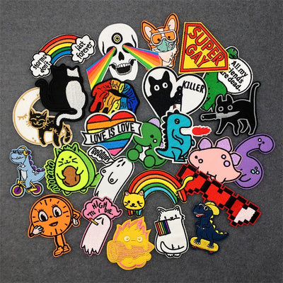 25pcs Lot Amine Patches for Clothing Cartoon Embroidered Patches on Clothes Stickers DIY Iron on Patches Set Sewing Appliques