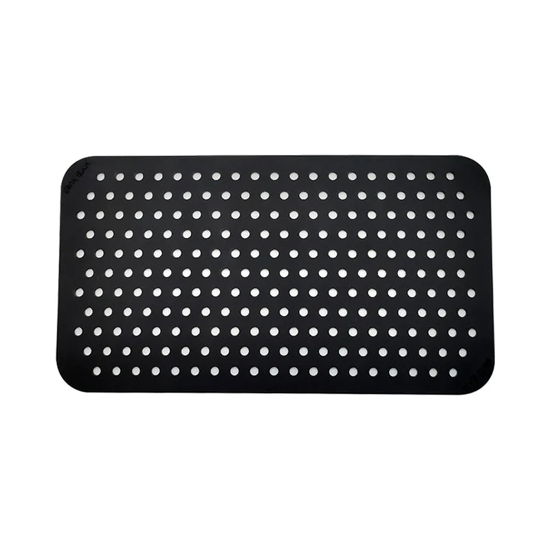 Black Rectangular shoe charms Display Board on a white background