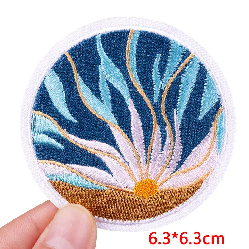 🧷 Cute Pink Aesthetic Embroidered Patch – Iron-On Butterfly, Rainbow, Heart, and Flower Designs for Jackets & DIY Clothing