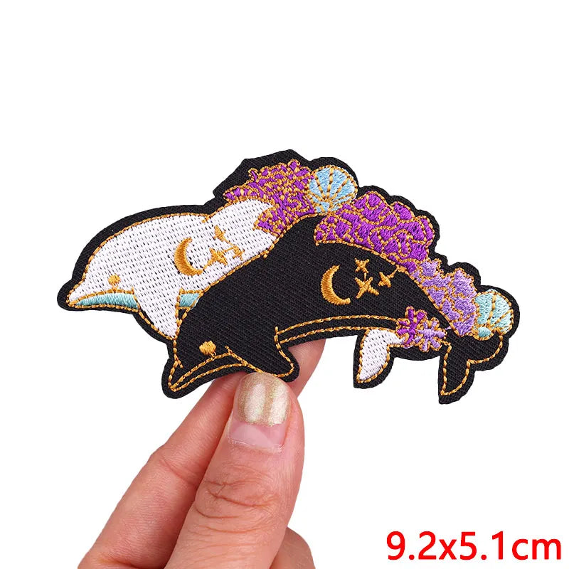 🦖 Funny Animal Patch — Cat, Frog, Dino & Duck Iron-On