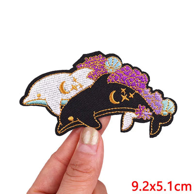 🦖 Funny Animal Patch — Cat, Frog, Dino & Duck Iron-On