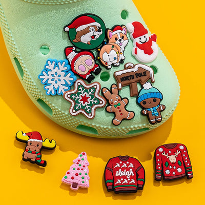 🎄Christmas Shoe Charms – 10/20/50/100PCS Random Holiday PVC Clog Accessories for Kids & Adults