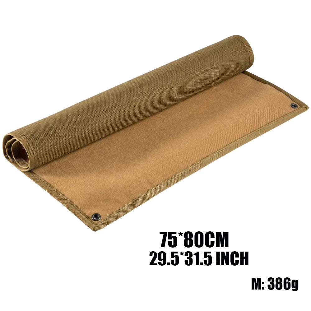 Brown patch display board half rolled with dimensions 75x80cm and weight on a white background