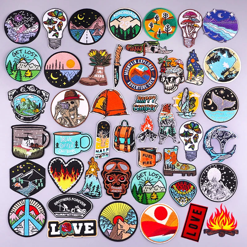 Collection of various stickers with different designs on a light purple background