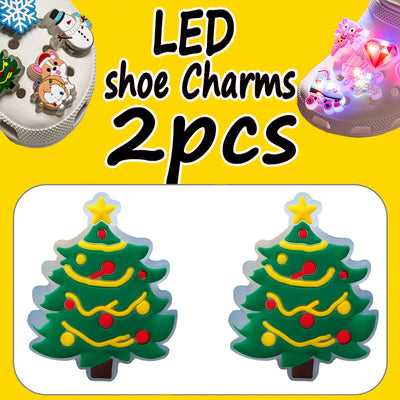 🎄1/2pcs LED Christmas Shoe Charms – Light-Up Santa, Snowman, Tree & Holiday Icons for Clogs