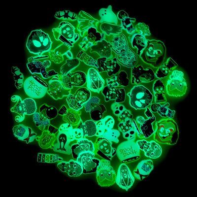 🟢10/20/50/100pcs Glow-in-the-Dark Shoe Charms – Cute, Spooky & Random Mixed Styles for Clogs