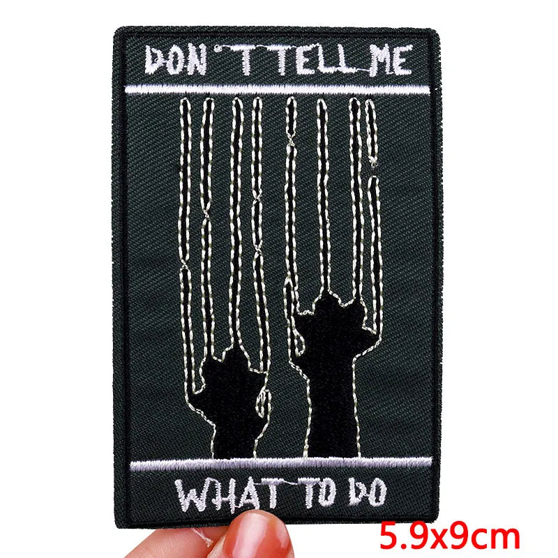 Embroidered patch with text &